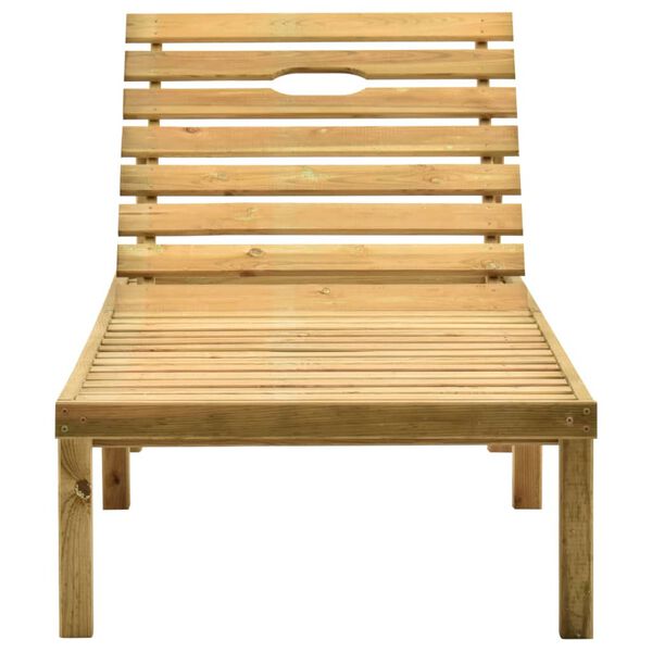 vidaXL Sun Lounger Natural Pine Treated Pine Wood Standard