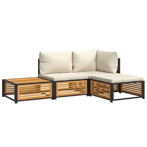 vidaXL Garden Sofa Set Natural Wood Solid Acacia Wood Medium