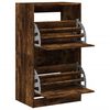 vidaXL Tall Shoe Cabinet Smoked Oak Engineered Wood Tall