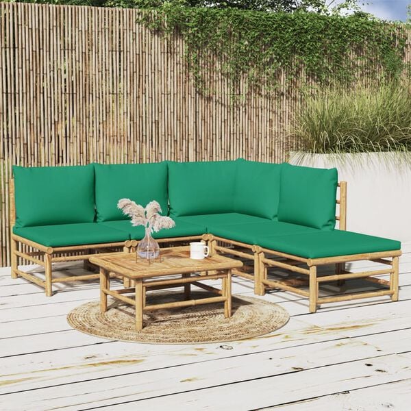 vidaXL Garden Lounge Set Natural Bamboo Large Modular