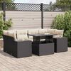 vidaXL Garden Sofa Set Black and Cream White