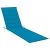 vidaXL Sun Lounger Teak, Blue Solid Teak wood, Polyester, Galvanized steel