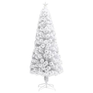 vidaXL Artificial Christmas Tree White PVC Large Lights