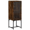 vidaXL Side Cabinet Smoked oak Engineered wood with glass and steel Medium