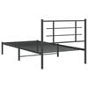 vidaXL Bed Frame Black Powder-Coated Steel Twin Modern Bed Frame