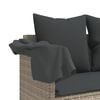 vidaXL Garden Sofa Set Light Grey PE rattan Large Adjustable Footrests
