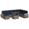 vidaXL 9 Piece Patio Sofa Set with Cushions Gray Poly Rattan Acacia