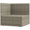 vidaXL Garden Corner Sofa Grey PE rattan, powder-coated steel, polyester