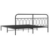 vidaXL Bed Frame Black Steel 79 x 79 in Bed Frame Rectangular Modern