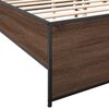 vidaXL Bed Frame Brown Oak Engineered Wood and Metal Double Durable