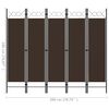 vidaXL 5-Panel Room Divider Brown 78.7"x70.9"