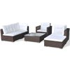vidaXL Lounge Set Brown and Cream White
