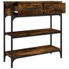vidaXL Console Table Smoked oak Engineered wood and metal Medium