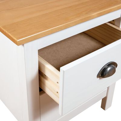 vidaXL Bedside Cabinet Hill 2 pcs White 18.1"x13.8"x19.5" Solid Pine Wood