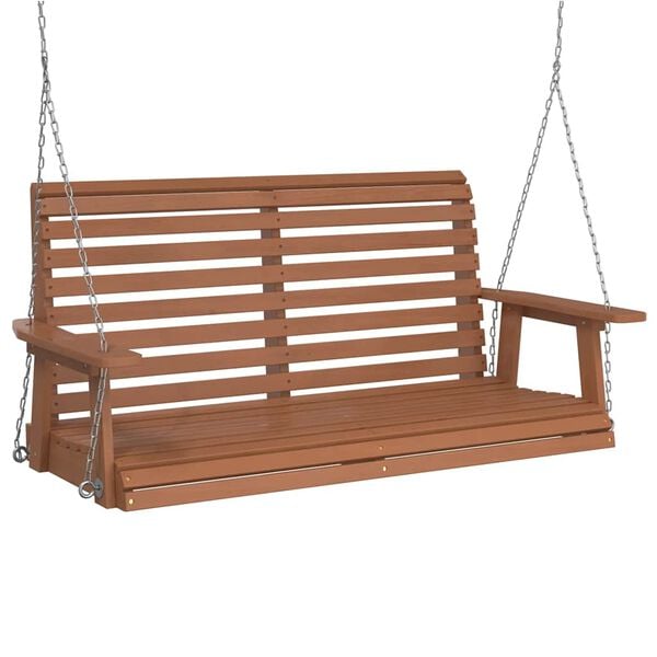 vidaXL Garden Swing Bench Brown Solid Fir Wood Standard Ergonomic
