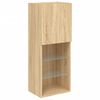 vidaXL TV Wall Unit Sonoma Oak Engineered Wood, Glass Medium