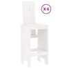vidaXL Garden Bar Set White Solid Pine Wood Seats 6 Footrest