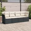 vidaXL Garden Sofa Set Black, Cream White