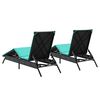 vidaXL Patio Sun Lounger Black, Blue