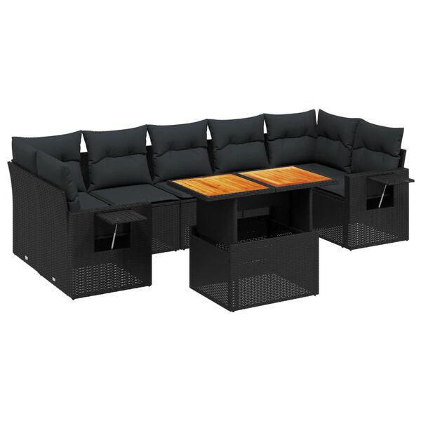 vidaXL Garden Sofa Set Black