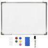vidaXL Magnetic Dry-erase Whiteboard White 27.6x19.7" Steel