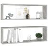 vidaXL Wall Shelf Set of 2 Concrete Gray Engineered Wood Medium