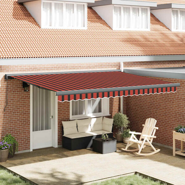 vidaXL Retractable Awning Orange and Brown
