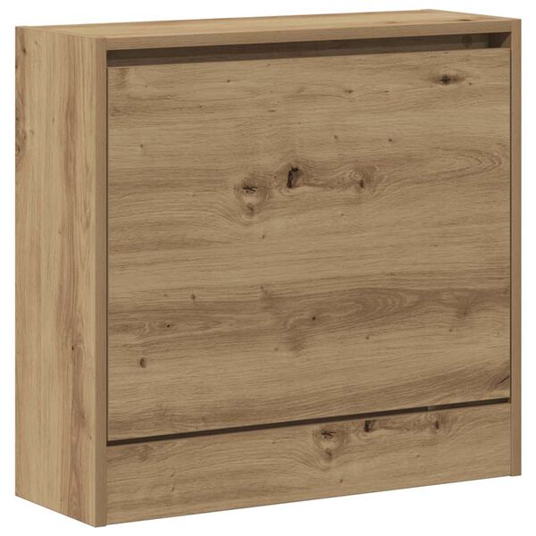 vidaXL Shoe Cabinet artisan oak 23.6" x 8.3" x 22.4" Engineered wood