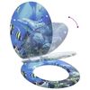 vidaXL WC Toilet Seats 2 pcs with Soft Close Lids MDF Dolphins Design (2x143930)