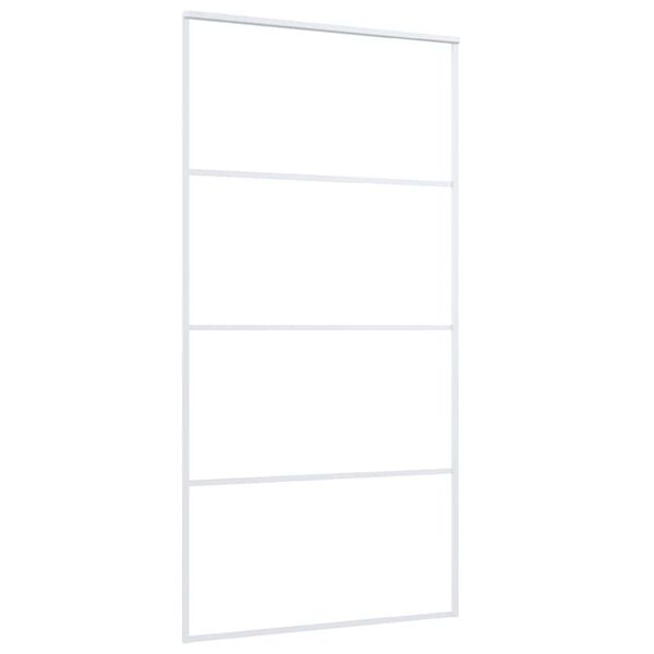 vidaXL Sliding Door ESG Glass and Aluminum 40.4"x80.7" White