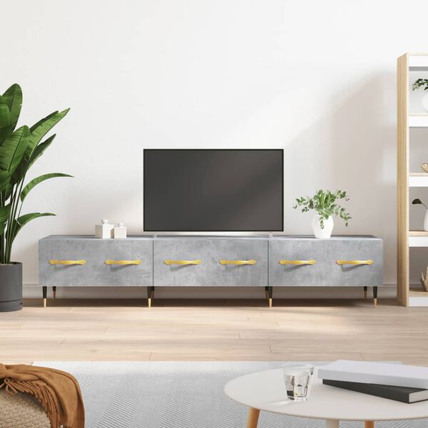 vidaXL TV Cabinet Concrete Grey Engineered wood, iron Large TV Cabinet