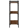 vidaXL Bookcase Brown oak Engineered wood, metal Medium