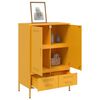 vidaXL Highboard Mustard Yellow Cold-rolled Steel 26.8x15.4x40.0 in