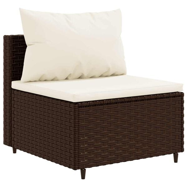 vidaXL Patio Lounge Set Brown PE rattan 6-piece Modular Stylish