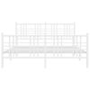 vidaXL Bed Frame White Steel 59 x 79 in Bed Frame Rectangular