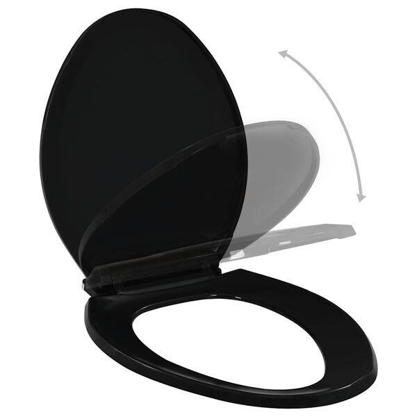 vidaXL Soft-close Toilet Seat with Quick-release Design Black