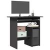 vidaXL Desk Gray Engineered wood Compact Desk Rectangular Modern