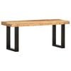vidaXL Bench Brown and black Solid rough mango wood and steel 43.3 in