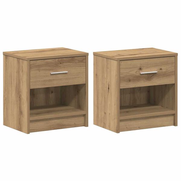 vidaXL Bedside Cabinet Set of 2 Artisan Oak Engineered wood Compact
