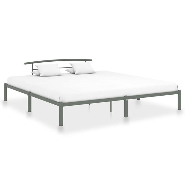 vidaXL Bed Frame Gray Metal Full Durable Bed Frame Rectangular