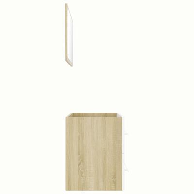 vidaXL 2 Piece Bathroom Furniture Set White and Sonoma Oak Engineered Wood