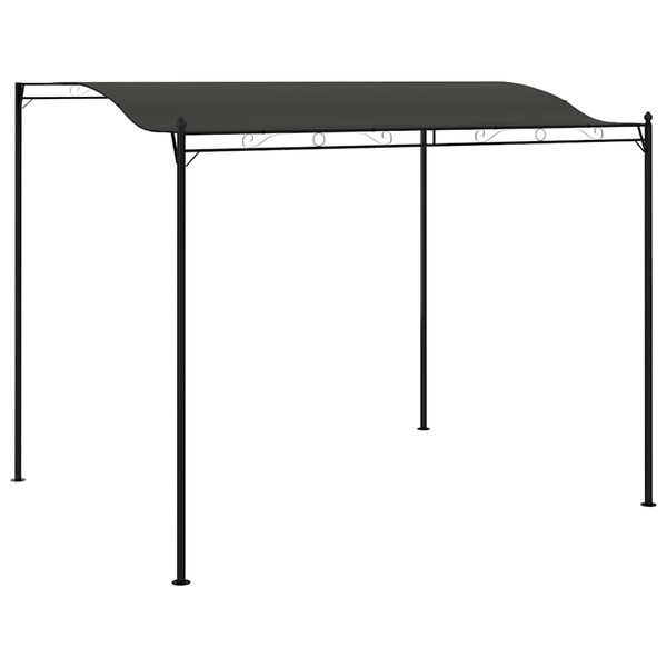 vidaXL Canopy Set of 2 Anthracite, Black Steel, Polyester Large