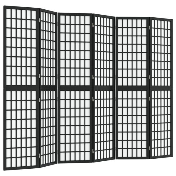 vidaXL Folding 6-Panel Room Divider Japanese Style 94.5x66.9" Black