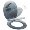 vidaXL WC Toilet Seats 2 pcs with Soft Close Lids MDF Stones Design (2x143928)
