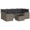 vidaXL Garden Sofa Set Grey PE Rattan Large Adjustable Feet