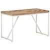 vidaXL Dining Table Natural wood finish, White