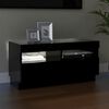 vidaXL TV Cabinet Black Engineered wood TV Cabinet Rectangular Modern