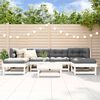 vidaXL Garden Lounge Set White Solid Pine Wood, Plywood Large Modular