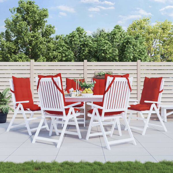 vidaXL Highback Chair Cushion Set of 6 Red Oxford fabric (100% polyester)