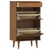 vidaXL Shoe Cabinet Brown Solid Pine Wood Medium Shoe Cabinet